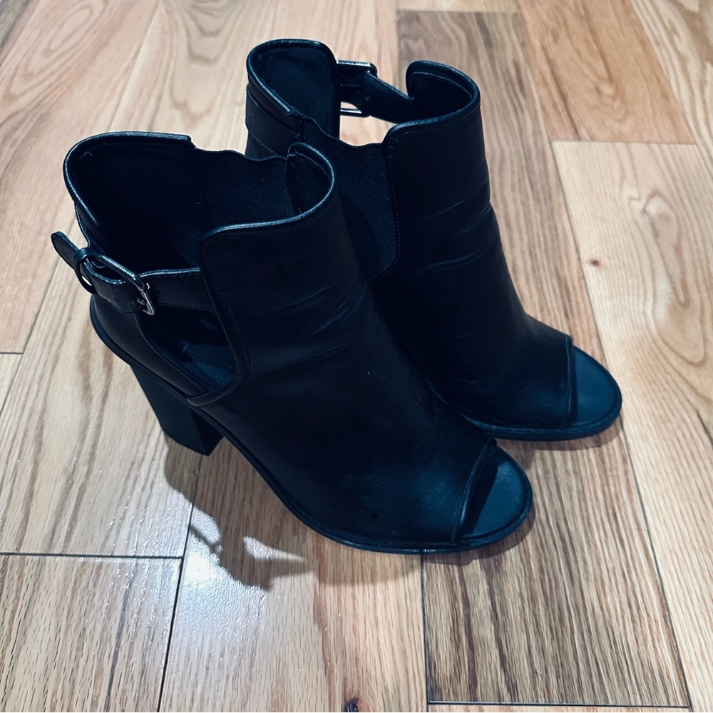 Forever 21 open toe boot heels.